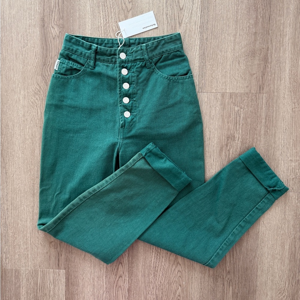 Reformation Vintage Bongo Green Blue Turquoise Jeans Size 0/ Size 24/25